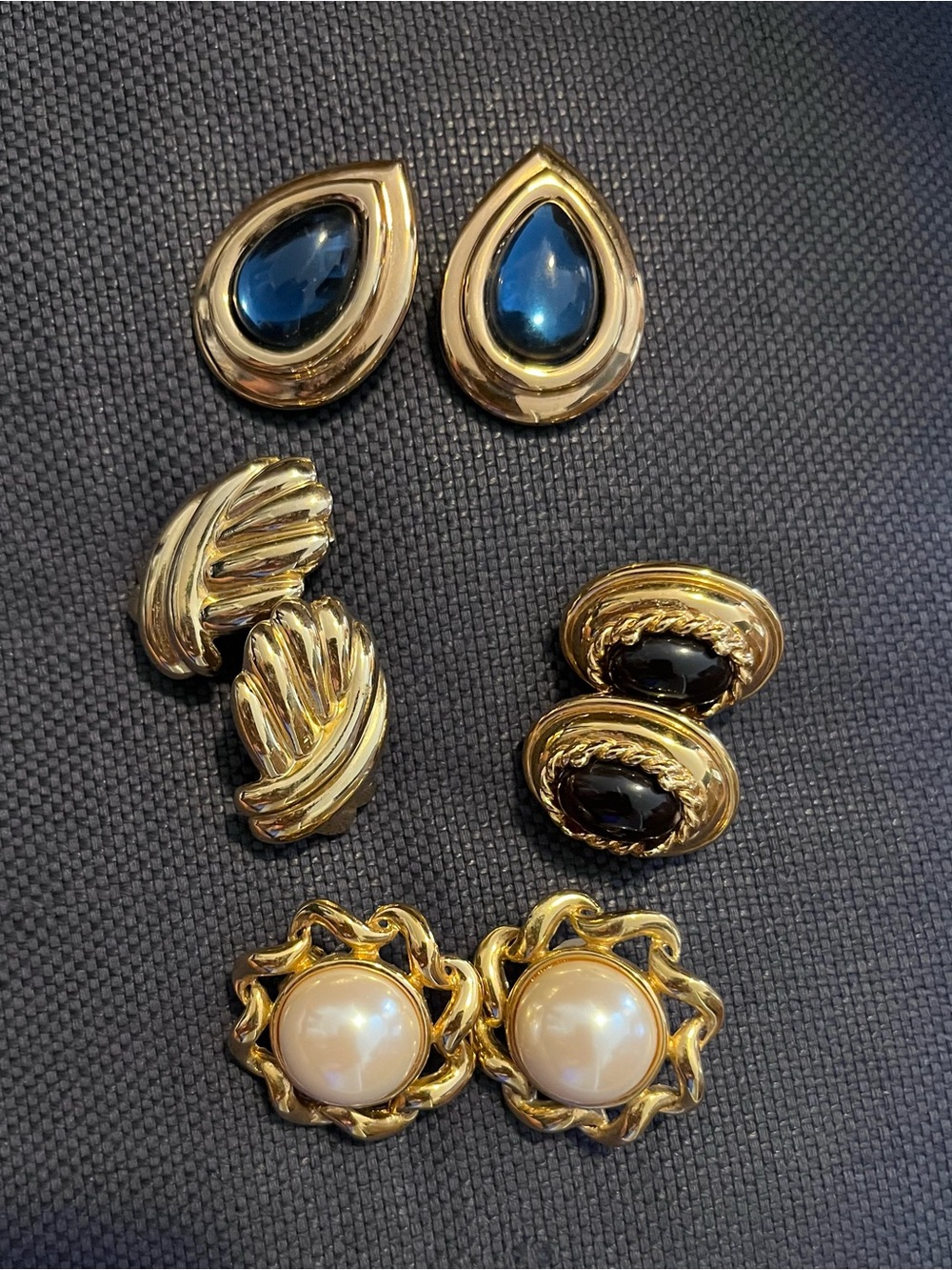Vintage clip on Earrings Lot of 4